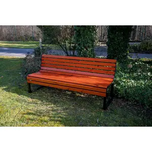 Banco premium de madera con respaldo Carrington image-1