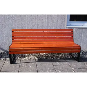 Banco premium de madera con respaldo Carrington image-3