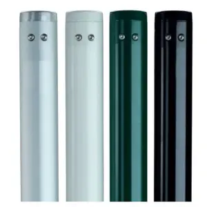 Set of 2 pairs of round aluminium cast-in tennis posts Carrington image-1