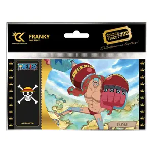 Carta commerciale Cartoon Kingdom One Piece Golden Ticket Black Edition #08 Franky (x10) image-0
