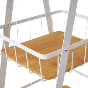 Triple metal-bamboo storage basket Casa Selección image-1