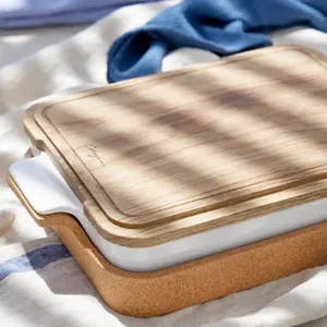 Rectangular baking dish with cork base Casafina image-2