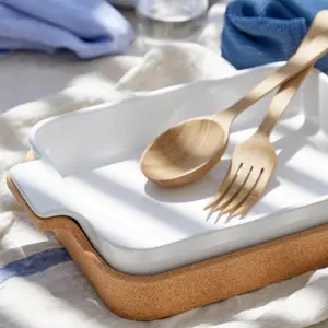 Rectangular baking dish with cork base Casafina image-3
