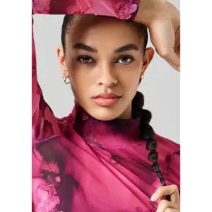 Haut d'entraînement manches longues col montant femme Casall Sheer image-3