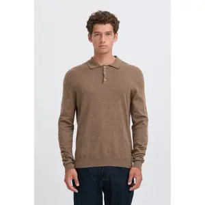 Cotton Long Sleeve Buttoned Polo Casual Friday Cffrode image-4