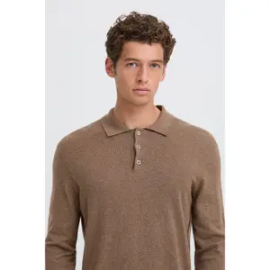 Cotton Long Sleeve Buttoned Polo Casual Friday Cffrode image-5
