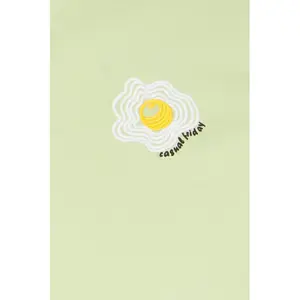 Embroidered T-shirt Casual Friday Blom 0255 image-2