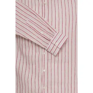 Stripe Linen Long Sleeve Shirt Casual Friday CFRissa image-2