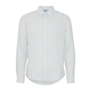 Camisa riscada de mangas longas em linho Casual Friday Anton BD image-0