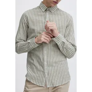 Camisa riscada de mangas longas em linho Casual Friday Anton BD image-2