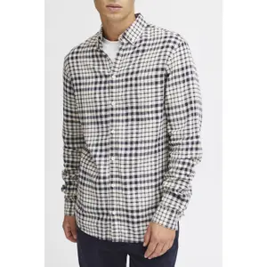 Camisa de xadrez de manga longa em linho Casual Friday Anton BD image-3