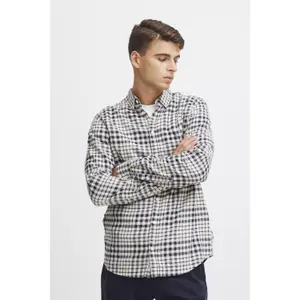 Camisa de xadrez de manga longa em linho Casual Friday Anton BD image-1