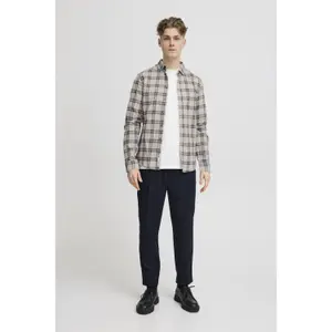 Camisa de manga longa escovada às riscas Casual Friday Fanton BD 0159 image-2