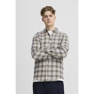 Camisa de manga longa escovada às riscas Casual Friday Fanton BD 0159 image-1