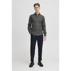 Camisa de manga longa escovada às riscas Casual Friday Fanton BD 0159 image-1