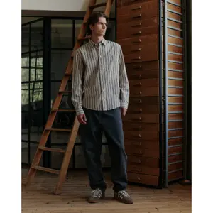 Camisa de manga comprida às riscas Casual Friday Alvin Dobby image-3