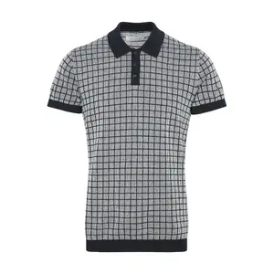 Geometric knitted polo Casual Friday Walter image-0