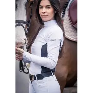 Women's long sleeve competition riding polo Cavalliera Elegant Stripe image-0