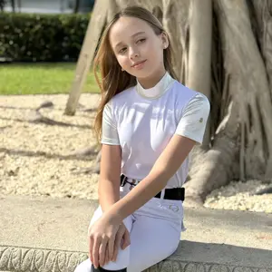 Riding polo shirt for girls Cavalliera Gilded image-1