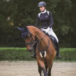 Technisches Turnier-Polo mit langen Ärmeln Damen Cavalliera Black Jack image-1