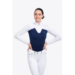Reitturnier-Poloshirt mit langen Ärmeln, Damen Cavalliera Pop image-0