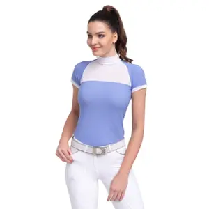 Polo de concours femme Cavalliera Baby Blue Mesh image-2