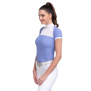 Polo de concours femme Cavalliera Baby Blue Mesh image-3