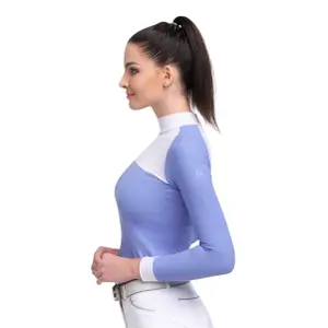Women's competition polo shirt Cavalliera Baby Blue Mesh image-3