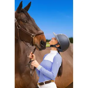 Women's competition polo shirt Cavalliera Baby Blue Mesh image-4
