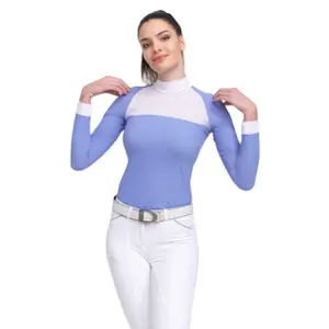Women's competition polo shirt Cavalliera Baby Blue Mesh image-0