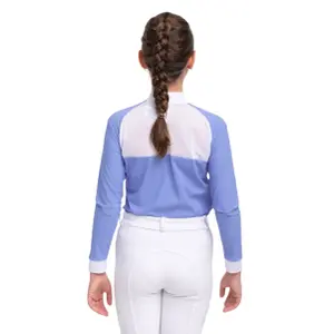 Girl's competition polo shirt Cavalliera Baby Blue Mesh Kids image-2