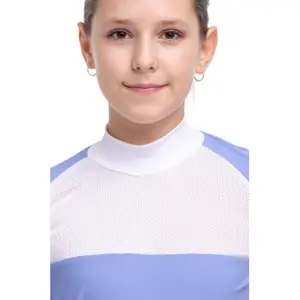 Girl's competition polo shirt Cavalliera Baby Blue Mesh Kids image-4