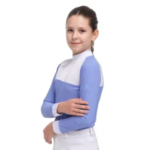 Girl's competition polo shirt Cavalliera Baby Blue Mesh Kids image-1