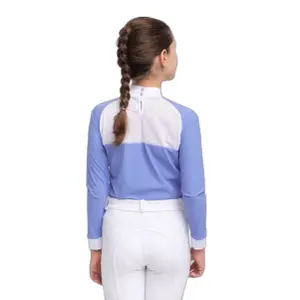 Girl's competition polo shirt Cavalliera Baby Blue Mesh Kids image-3