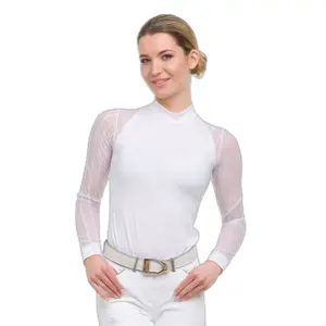 Damska koszulka polo do jazdy konnej z długim rękawem Cavalliera Contessa image-0