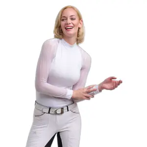 Damska koszulka polo do jazdy konnej z długim rękawem Cavalliera Contessa image-1