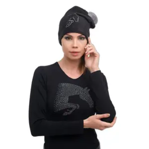 Bonés de montar femininos com pompons Cavalliera Show jumping image-0