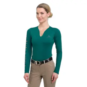 Hochleistungs-Reitsport-Langarmshirt Frau Cavalliera Rose Gold image-0
