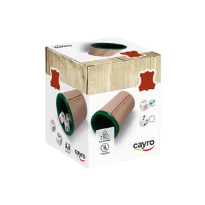 Leather Dice Cup with 5 Poker Dice Cayro image-1