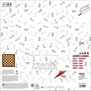 Complete wooden chess and checkers set Cayro image-1