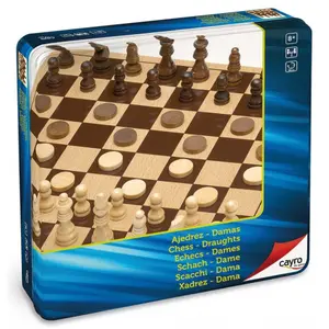 Wooden chess set in a metal box Cayro image-0