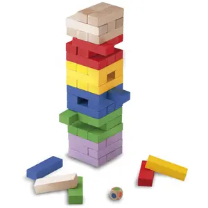 Set of 54 pieces of wooden blockblock skill games colors Cayro image-1