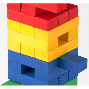 Set of 54 pieces of wooden blockblock skill games colors Cayro image-2