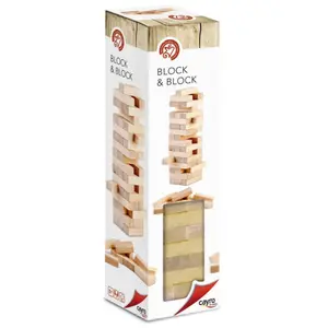 54-piece natural wood blockblock skill game set Cayro image-0