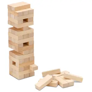 54-piece natural wood blockblock skill game set Cayro image-1