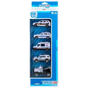 Set of 5 metal police and fire engines CB Toys image-0