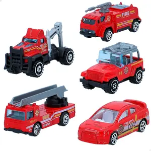 Set of 5 metal police and fire engines CB Toys image-1