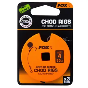 Monofilamento Fox rigide 30lb Standard Chod Rig Barbed taille 4 image-4