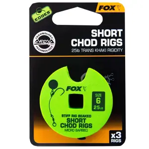 Monofilament Fox 30lb Short Chod Rig Barbed taille 4 image-1
