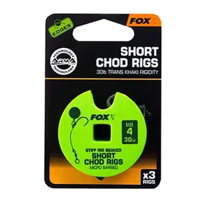 Monofilament Fox 30lb Short Chod Rig Barbed taille 4 image-2